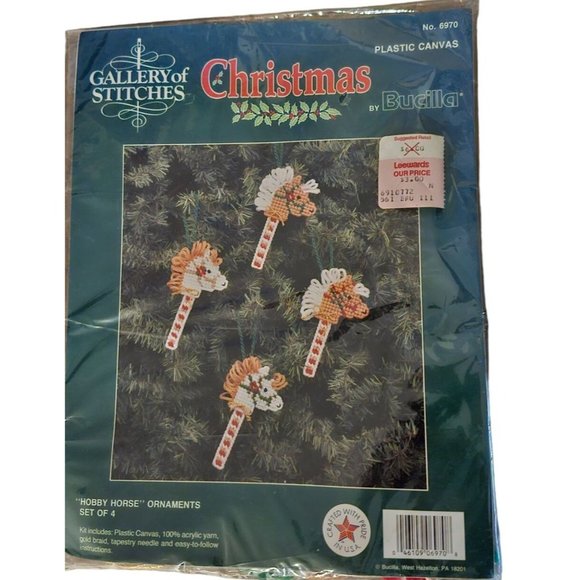 Christmas Hobby Horse Ornaments Kit 6970 Bucilla Gallery of Stitches - Picture 1 of 2